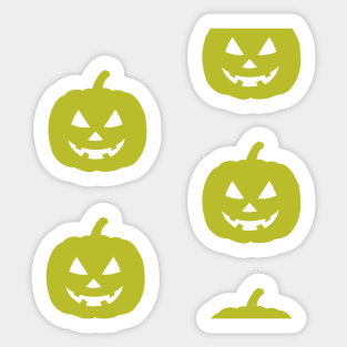 Rotund Jack-O-Lantern Tile (Bright Green) Sticker